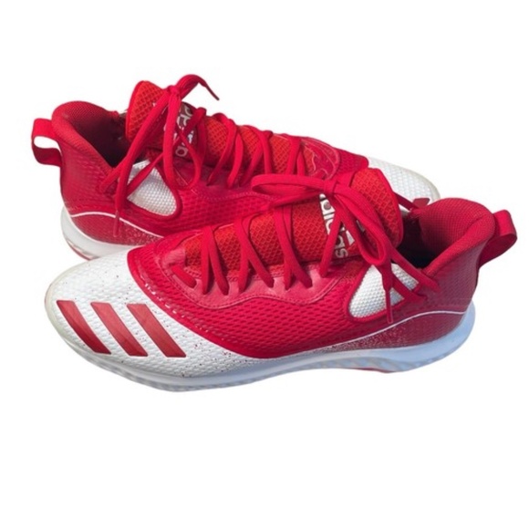 Adidas Litestrike Mens Baseball Softball Cleats Size 12 Red White - Picture 4 of 9